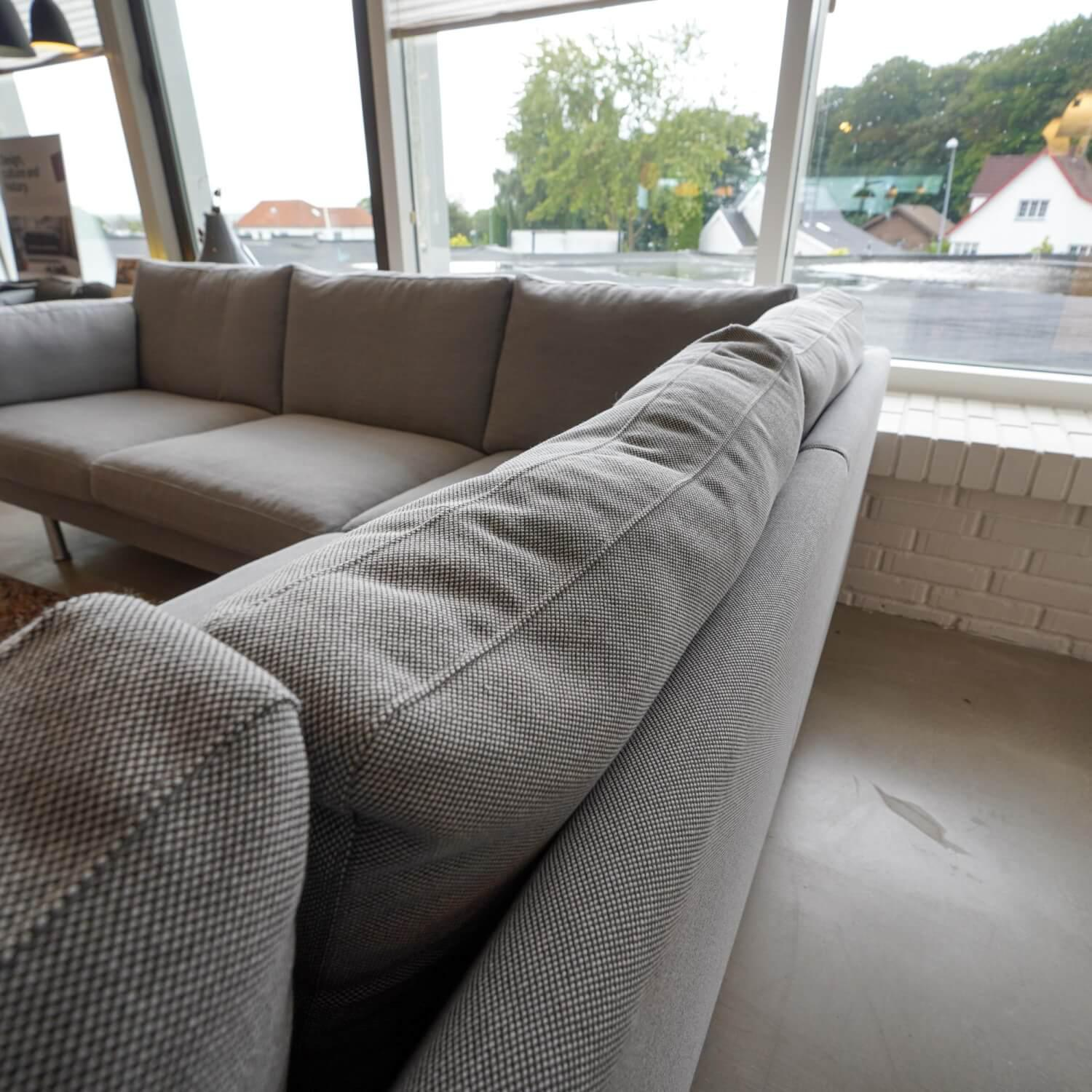 Ecksofa Handy Mit Chaiselounge Wollstoff Hellbeige Gestell Metall