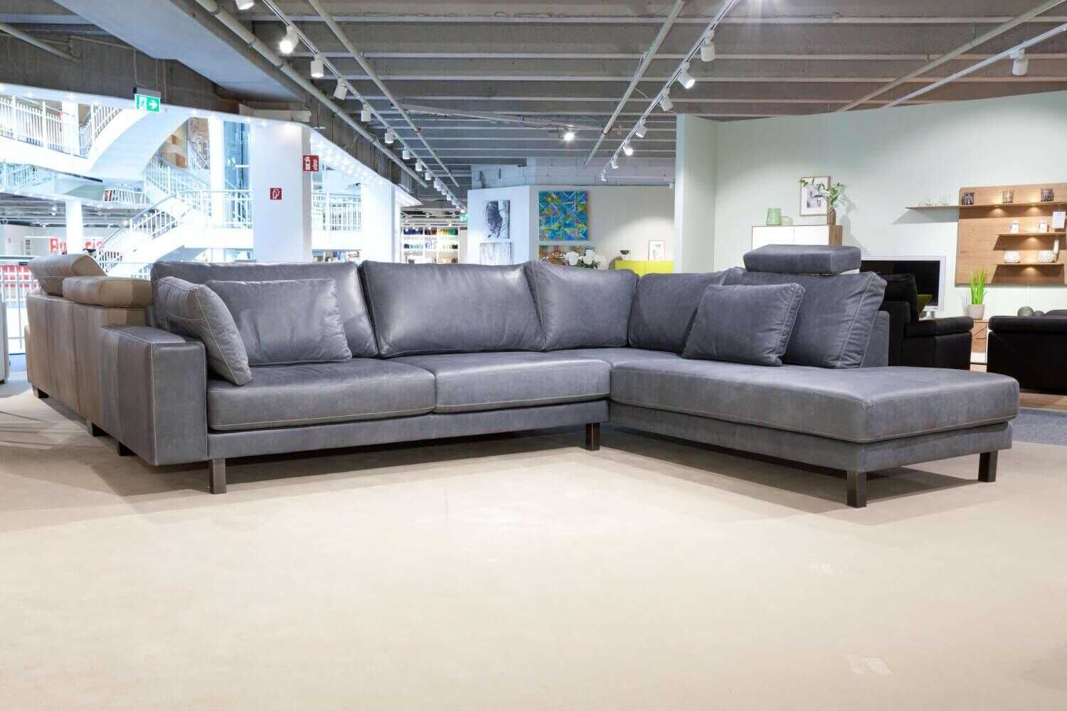 Meisterstücke - Ecksofa M-100 Leder Grau Anthrazit - 2