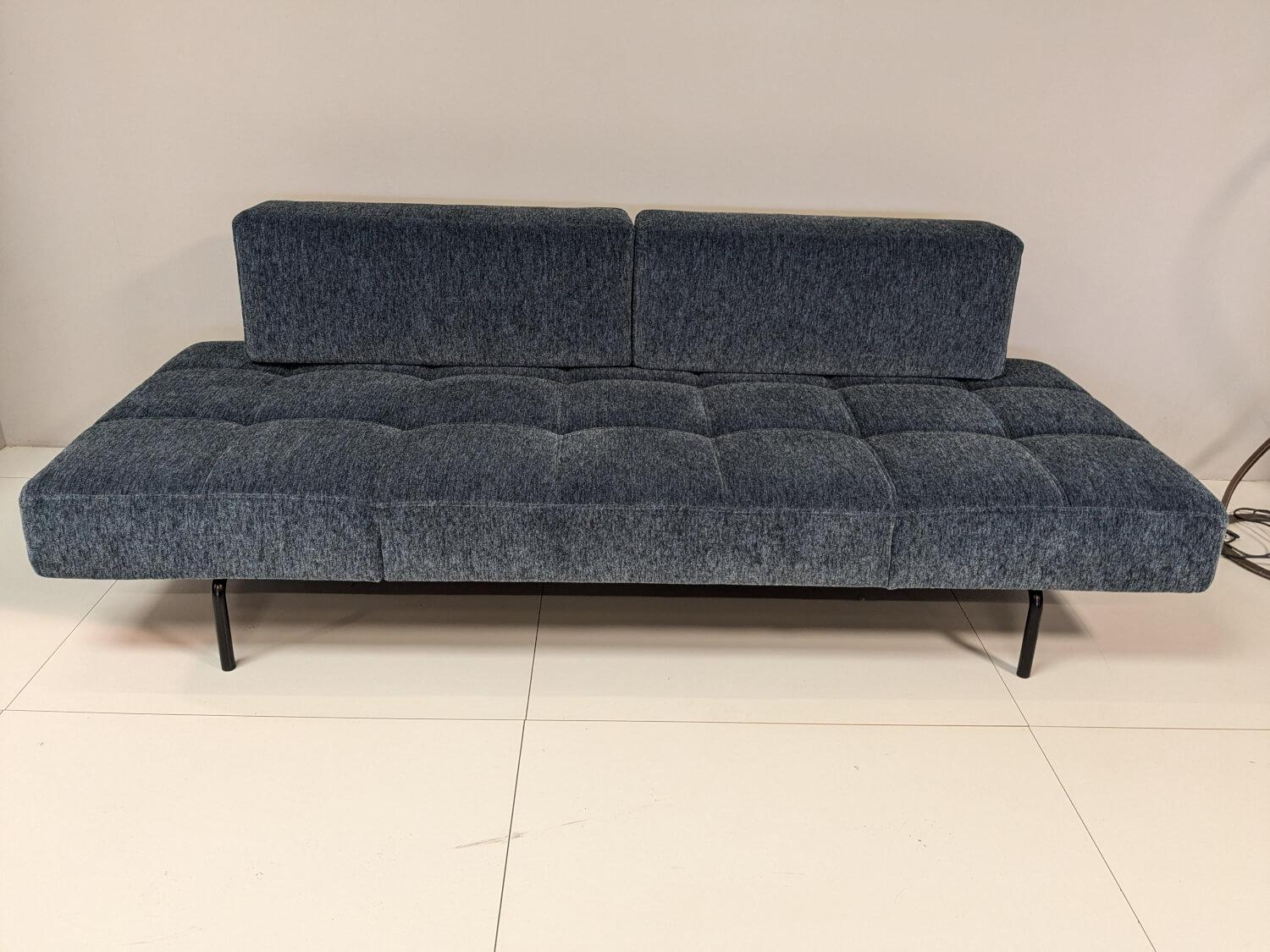 Brühl - Schlafsofa Jerry L Stoff 2066 Blau Füße Schwarz mit Klappfunktion - 3