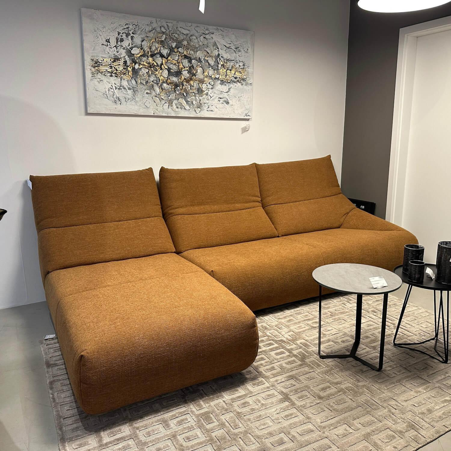 Bullfrog - Ecksofa Naomi Stoff Siesta Tabak 26 Orange Braun Füße Kunststoffgleiter Schwarz - 3