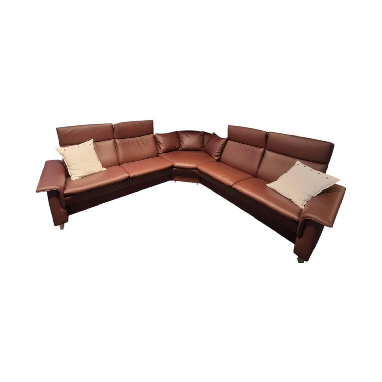 Stressless - Ecksofa Aurora Hoch Leder Paloma Marron Braun Füße Stahl - 1