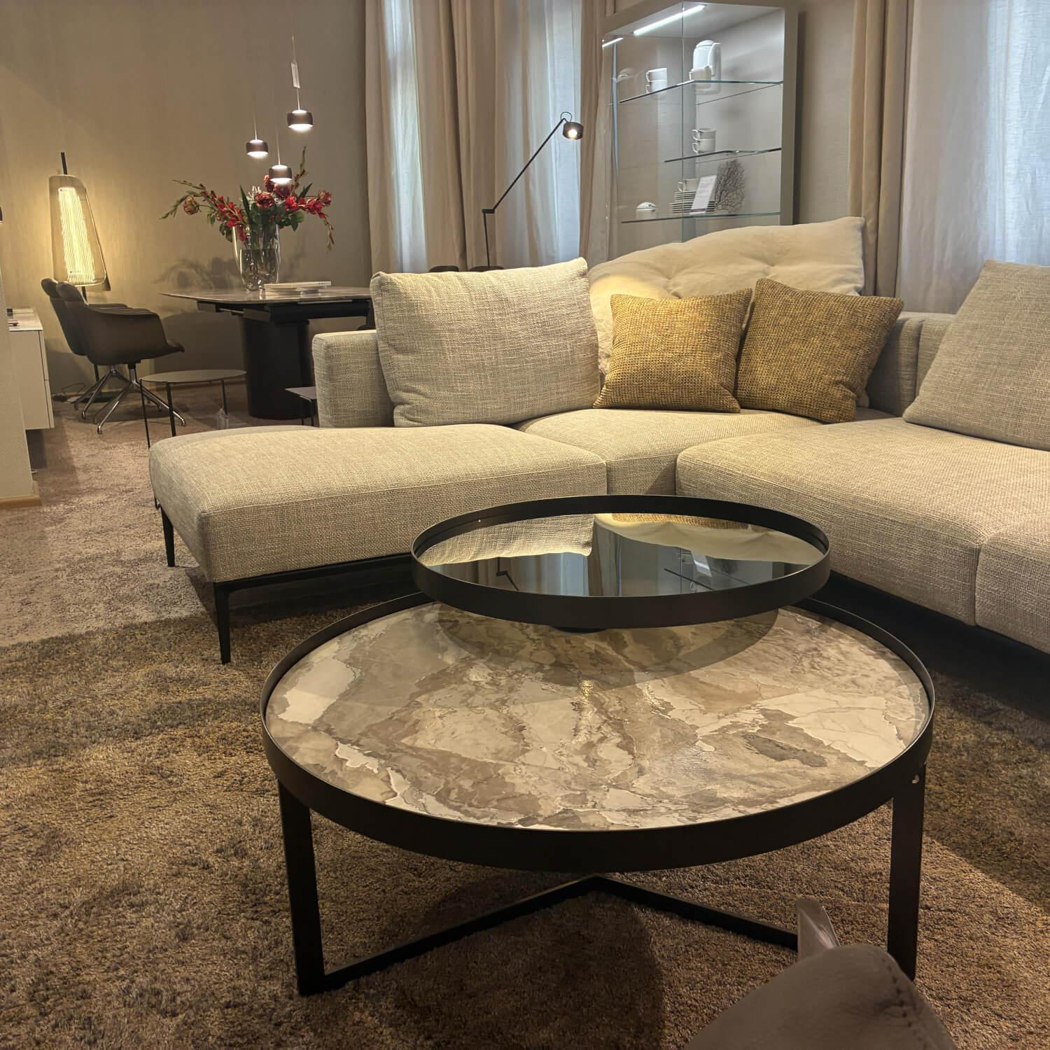 Walter Knoll - Ecksofa Jaan Living Stoff Weave 7756 Silver Grau Gestell Schwarz Matt Pulverbeschichtet - 5