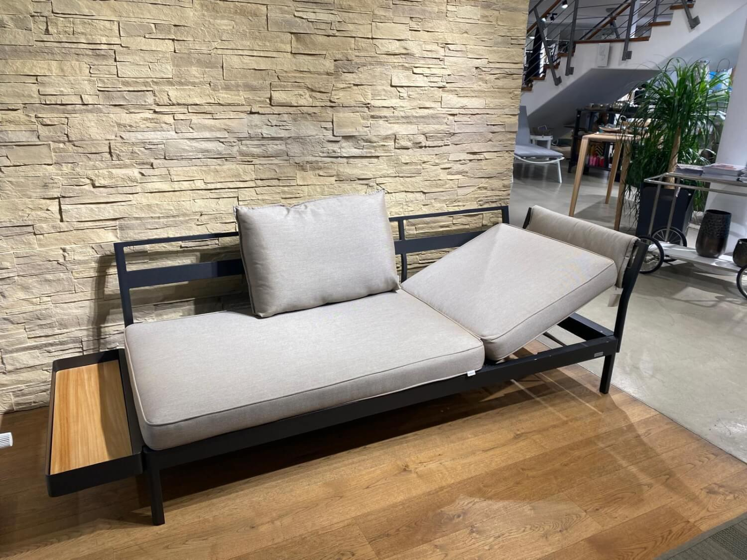 Weishäupl - Liegenelement Minu Stoff Panama Lino Beige Braun Aluminium Pulverbeschichtet - 2