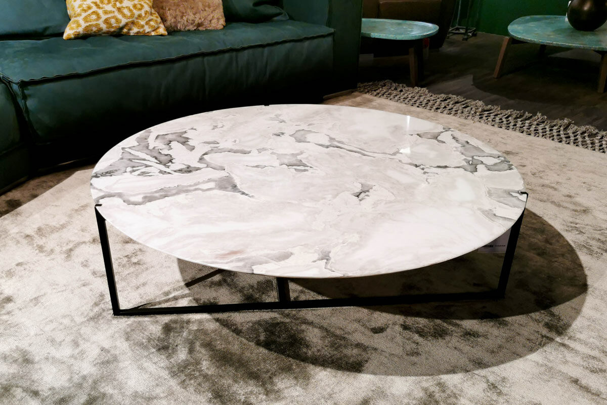 Baxter - Couchtisch Icaro Platte Marmor Polarweiß Gestell Metall Schwarz Matt - 3