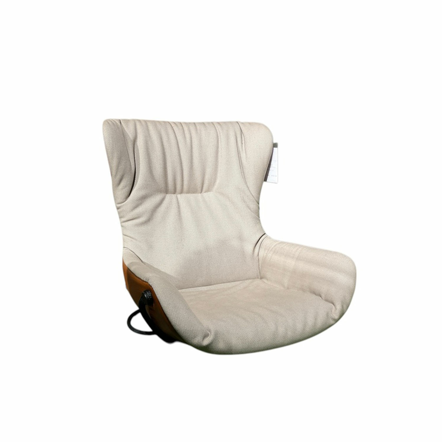 Freifrau - Hängesessel Leya Wingback Swingseat Innen Stoff Novum Cocos Beige Außen Leder Opium Cognac Braun - 1