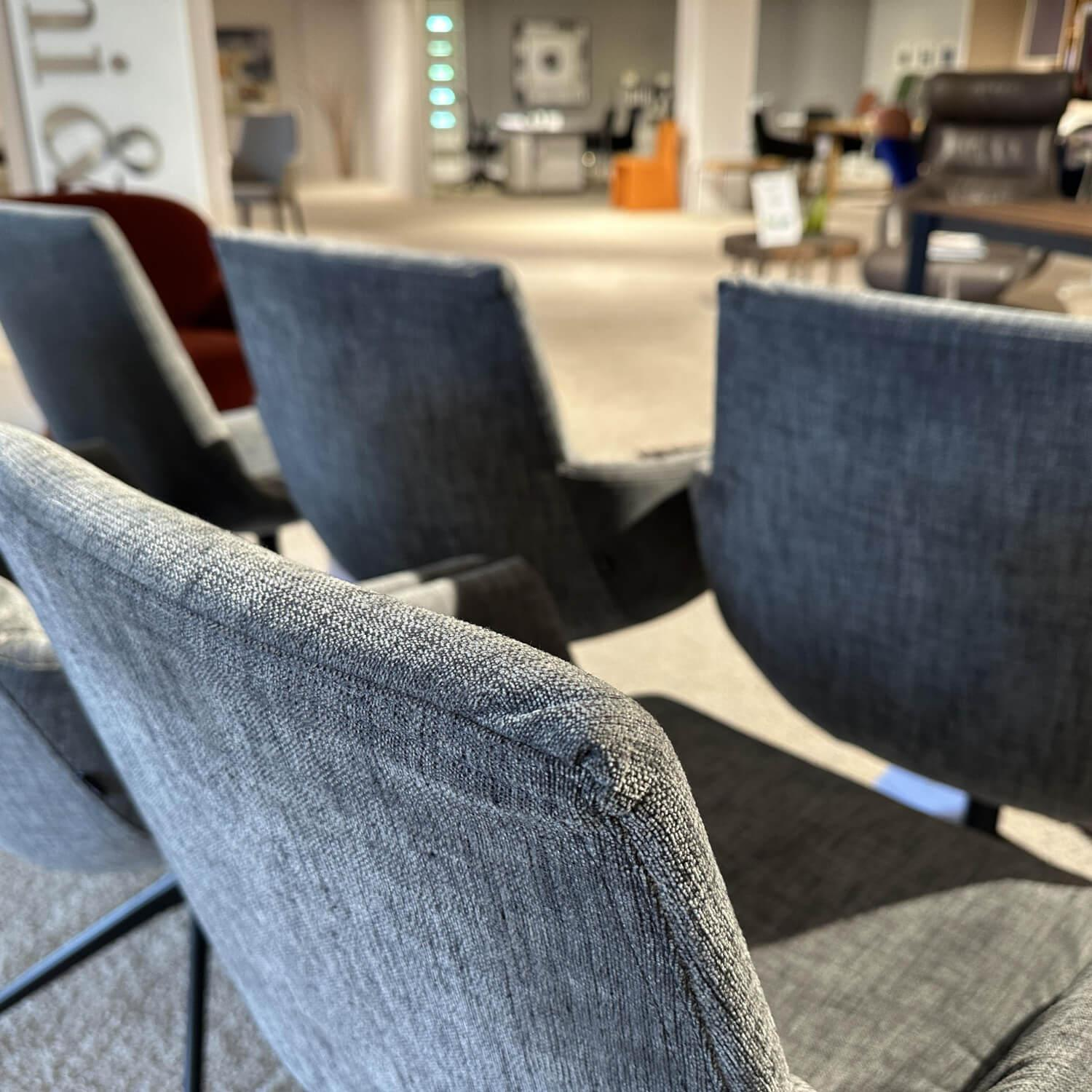 Team 7 - 6er Set Drehstuhl Lui Leger Stoff MA Maple MA 162 Grau Gestell Metall Schwarz Matt - 8