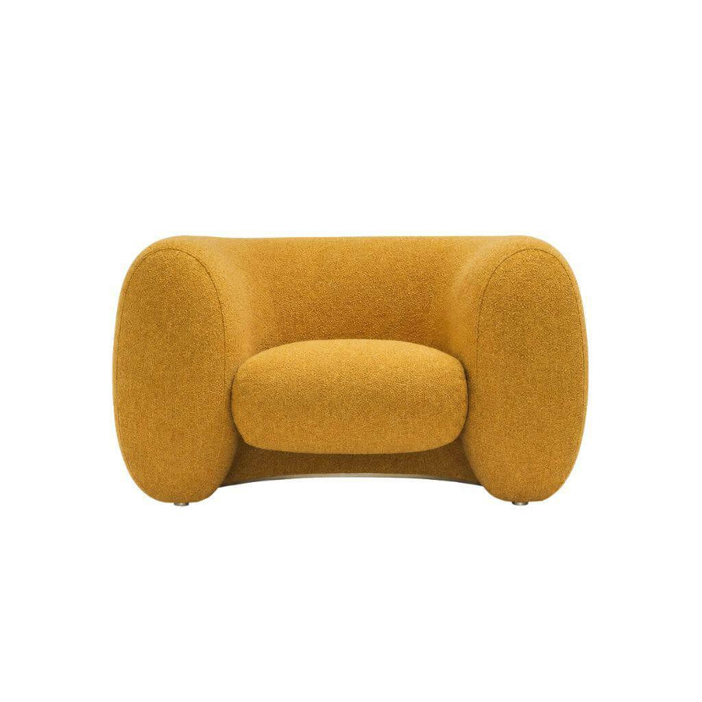 Molteni & C - Sessel Cinnamon Lounge Stoff Kat. Z 451 ZAGO Gelb Gestell Messing Satiniert - 1