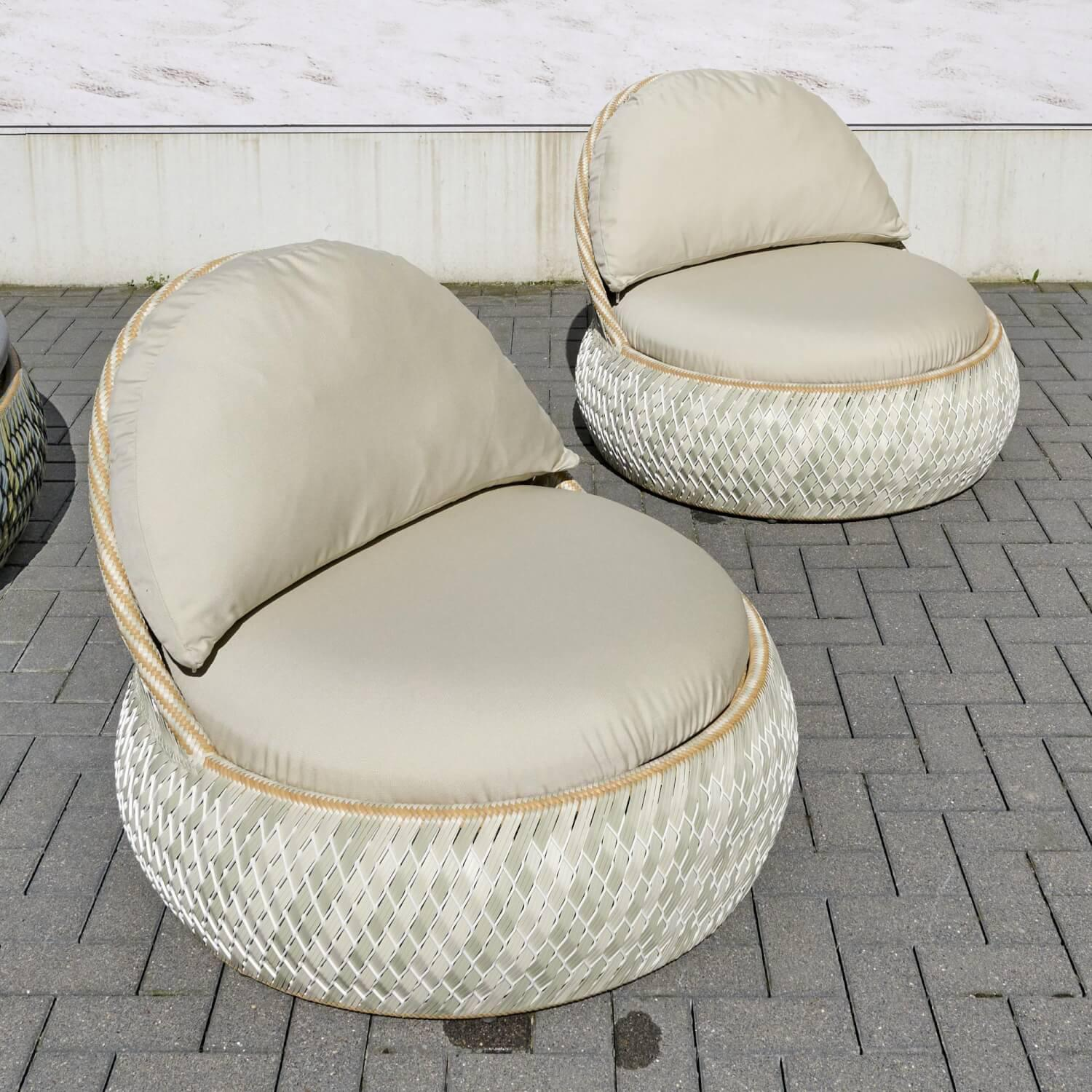 DEDON - Sessel Dala Bezug Stoff Natura Laurel Geflecht Dedon-Faser Ibiza Gestell Aluminium Weiss - 3