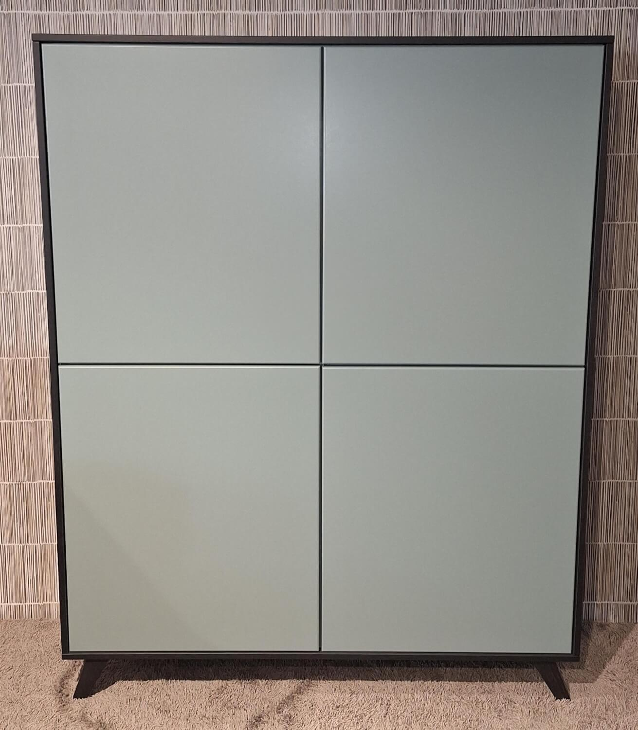 Rietberger Möbelwerke - Highboard Lotus Eiche Graphit Lack Agave Türkis - 10