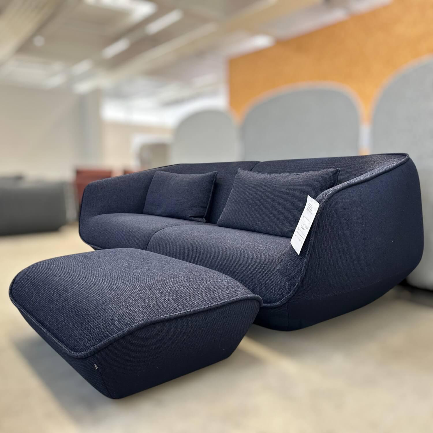 COR - Sofa Nook 36311 Stoff Außen 12039 Nachtblau Innen 8196 Indigo Blau Inklusive Hocker - 7