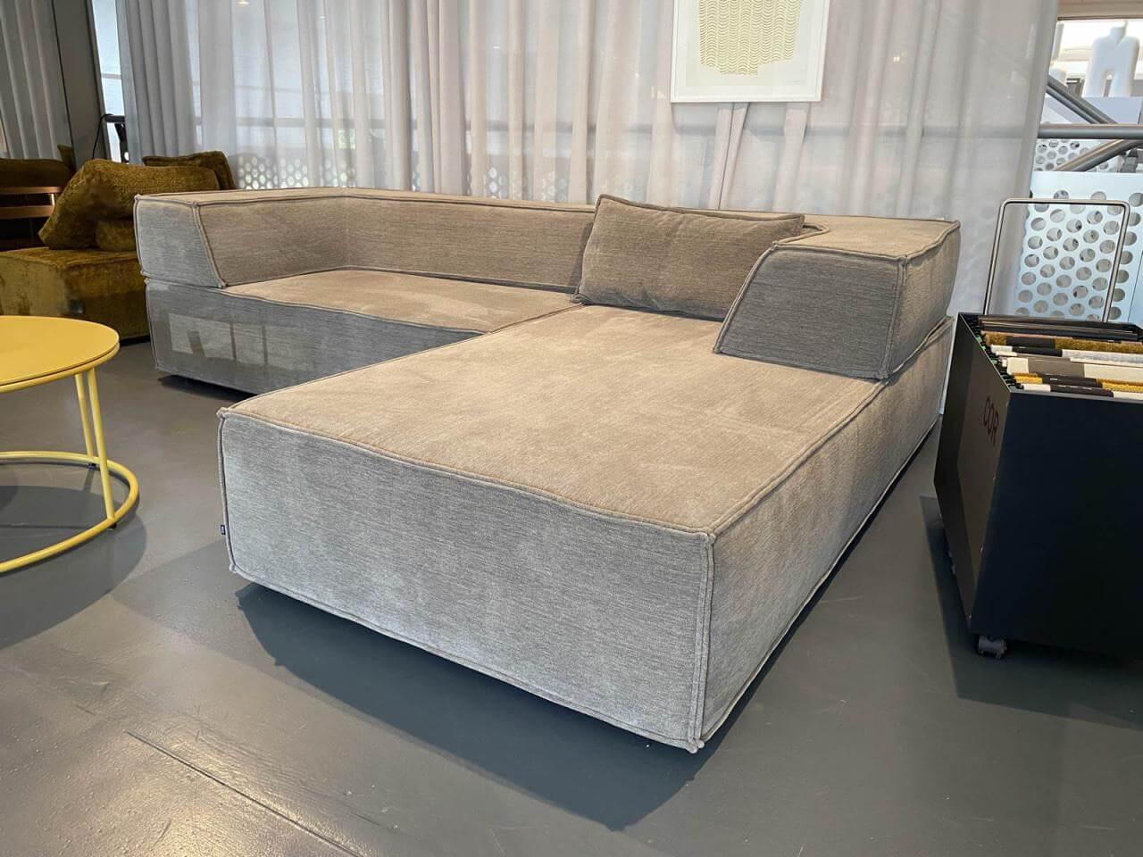 COR - Ecksofa Trio Stoff 8143 Taupe Grau Beige Inklusive Kuschelkissen - 2