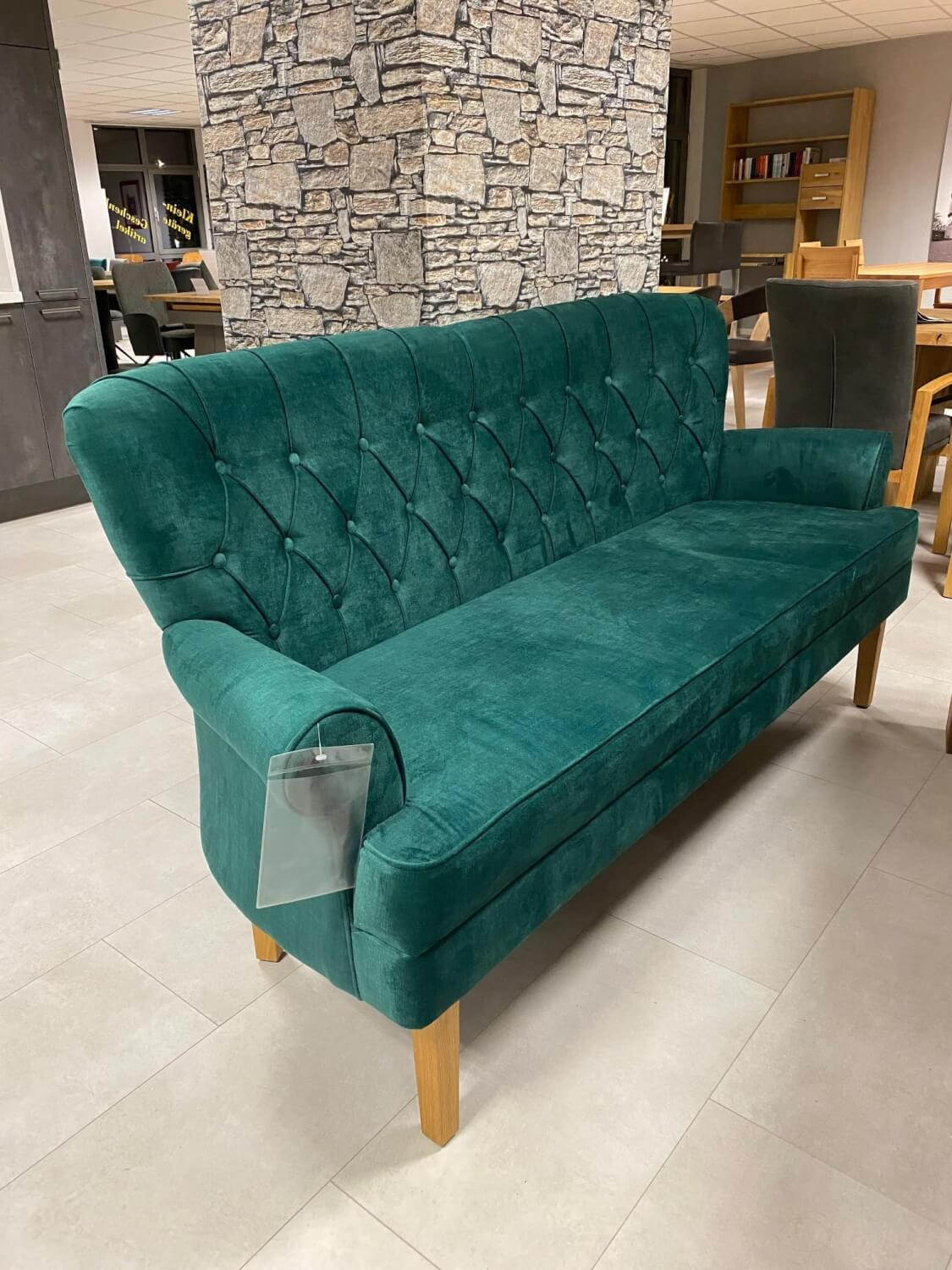 Niehoff - Sitzbank Modell 1248 Stoff Petrol Gestell Wildeiche Massiv - 2