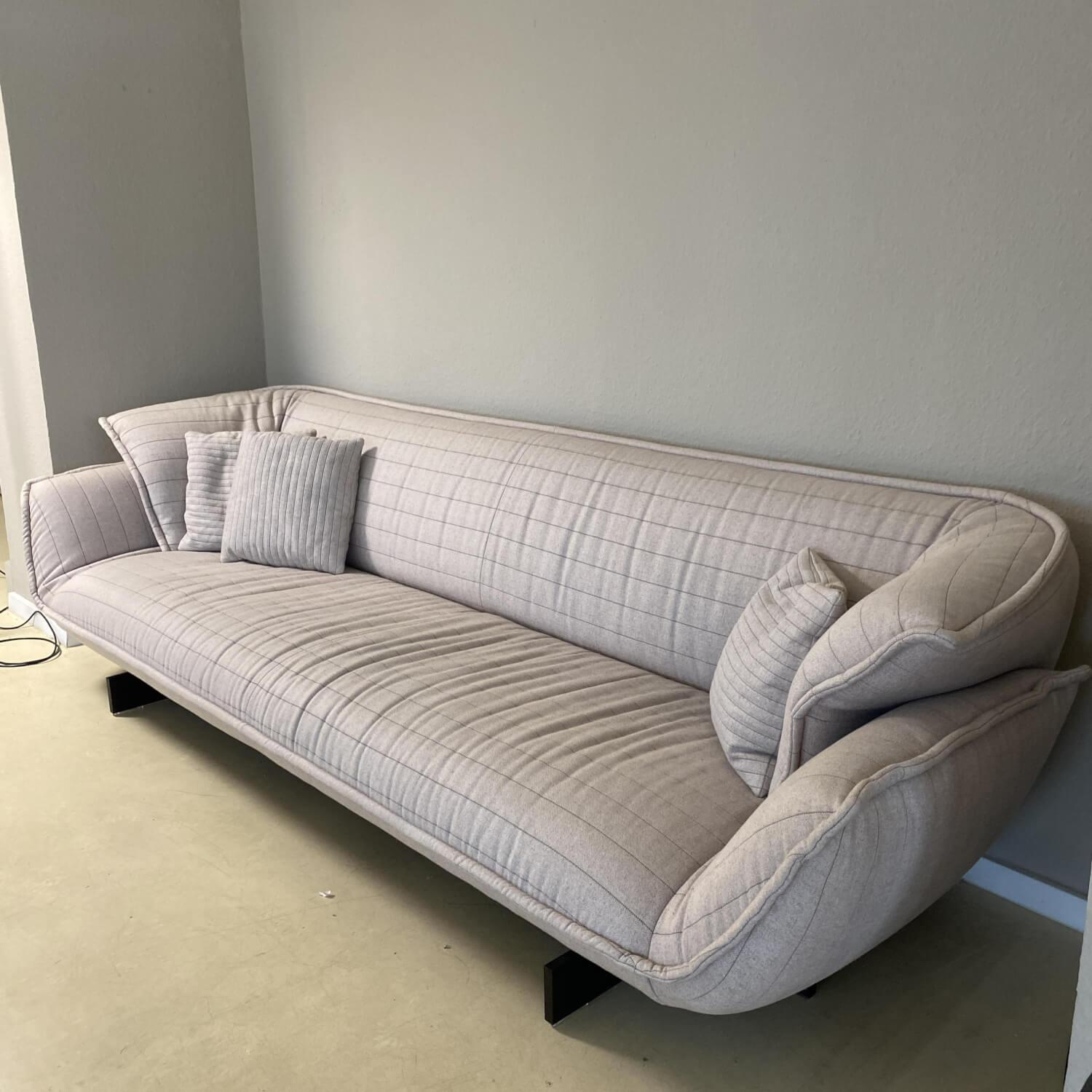 Sofa Beam Stoff Grau Metall Schwarz