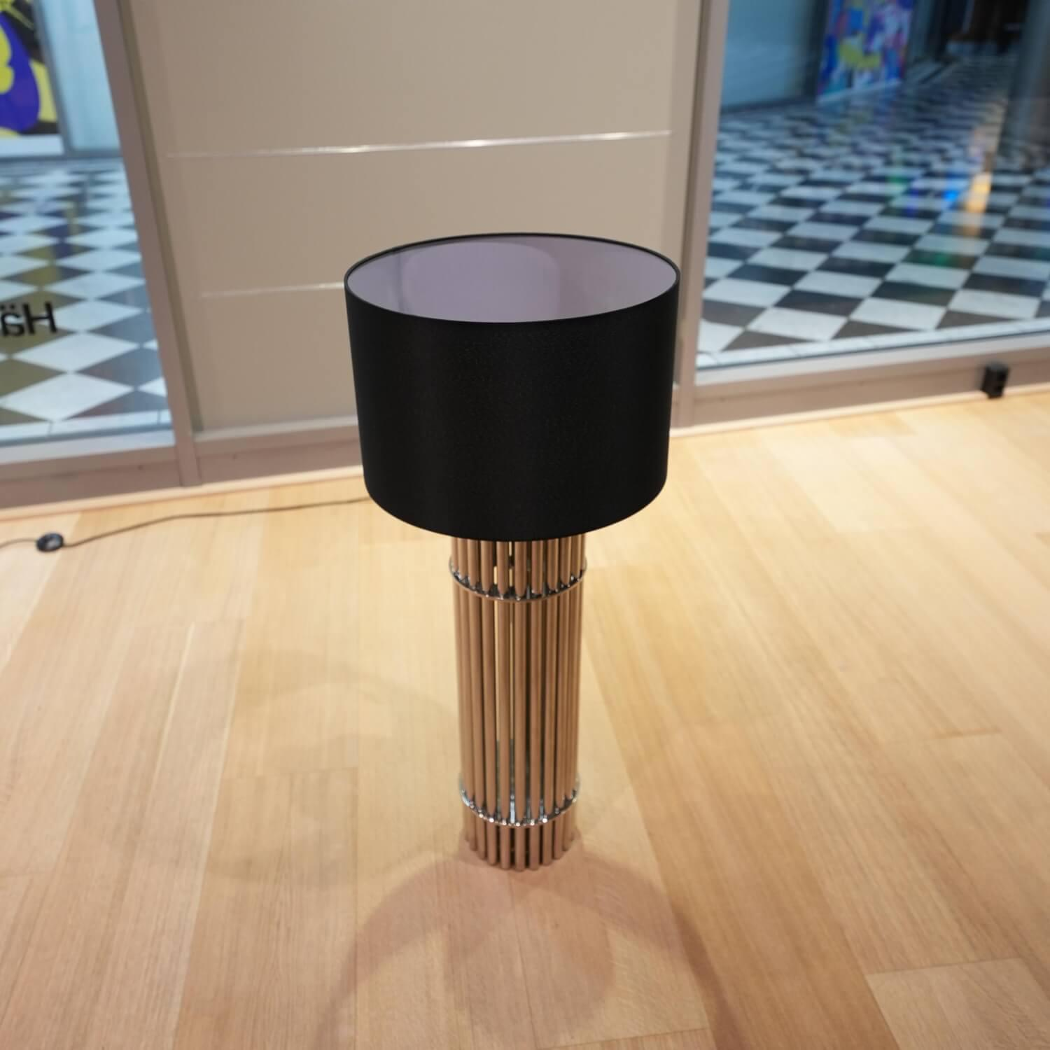 Eichholtz - Tischlampe Reef Gestell Edelstahl Mit Nickel Finish Lampenschirm Schwarz Ohne Leuchtmittel - 2