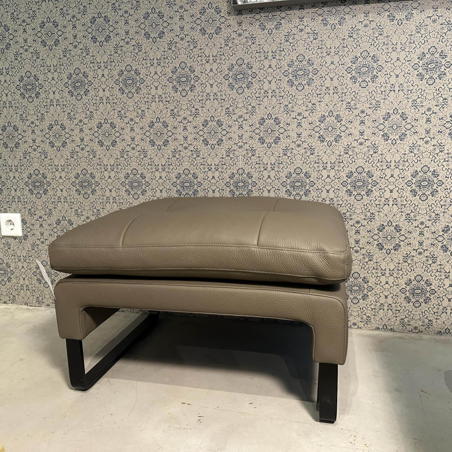 Erpo - Ecksofa Lucca Leder Loden 43 164 Braun Metallkufe Schwarz Inklusive Sessel Und Hocker - 10