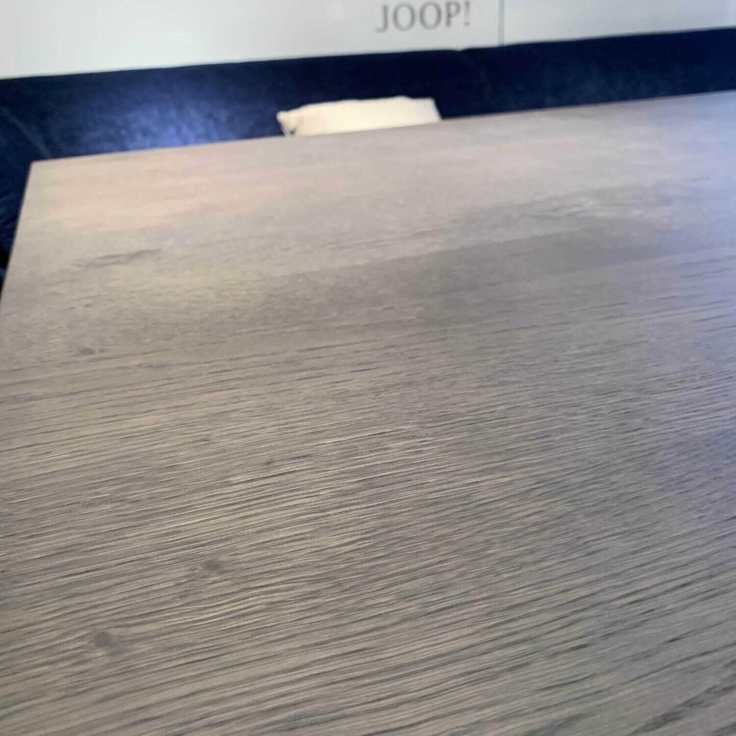 Essgruppe Joop! Modern Tisch Eiche Edelstahl Poliert mit Bank und 4 Stühlen