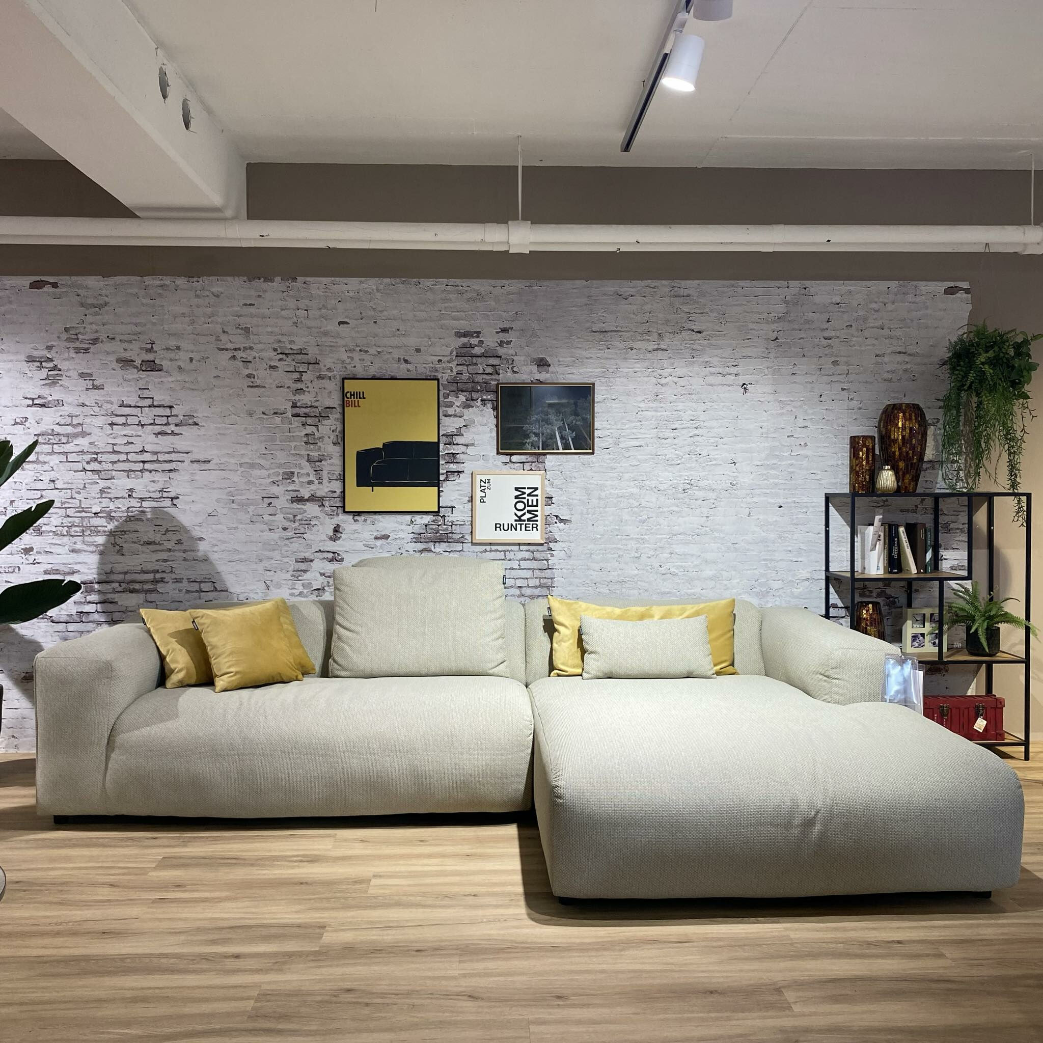 freistil Rolf Benz - Ecksofa Freistil 187 Stoff 4072 Seidengrau Grau Füße Kunststoff Inklusive 3 Kissen - 7