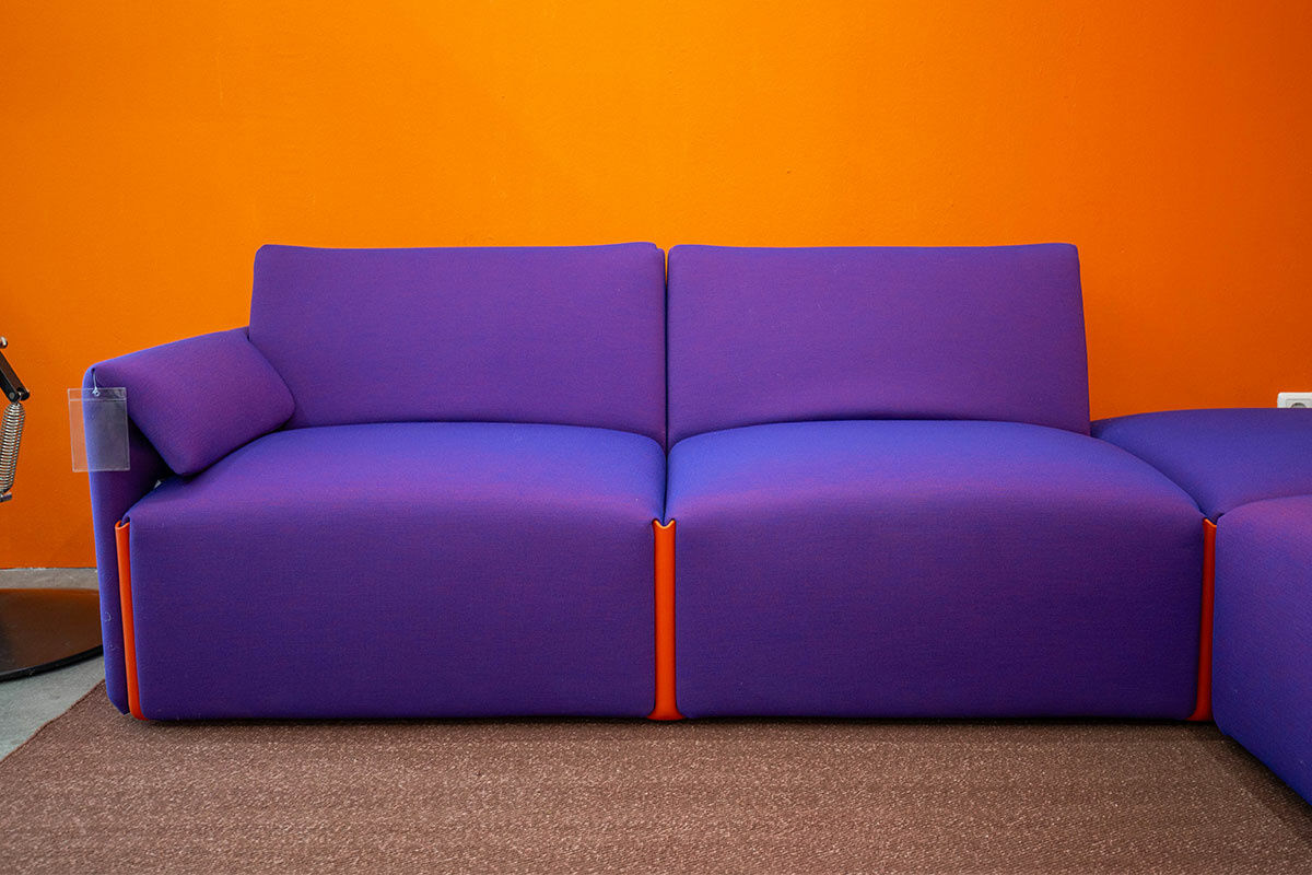 Magis - Ecksofagruppe Costume Stoff Kvadrat Uniform Melange 683 Lila Verbindungslemente Orange - 3