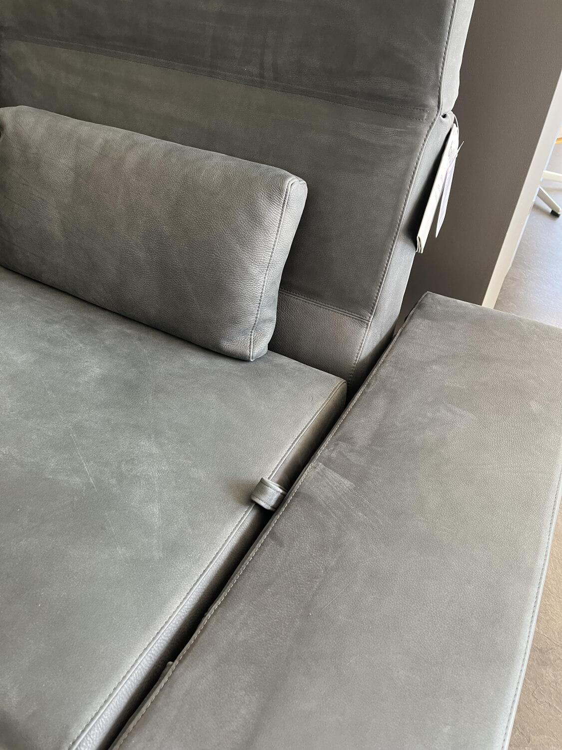 Brühl - Sofa Tomo Compact 2-Sitzer Leder Taron 99 Schwarz Winkelfuß Verchromt Höhenverstellbar - 5