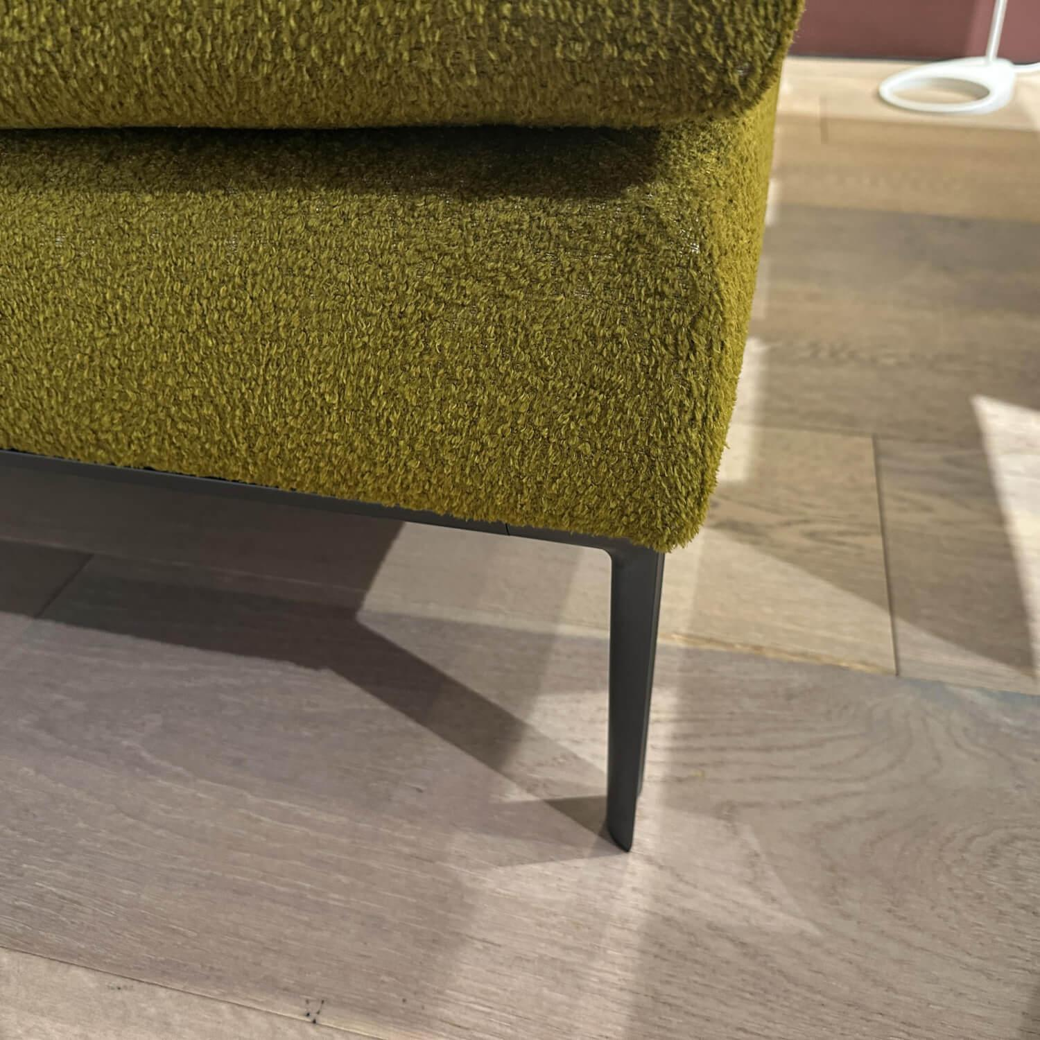 Molteni & C - Ecksofa Paul Stoff Wonder WG 445 Grün Gestell Metall Zinnfarbig - 3