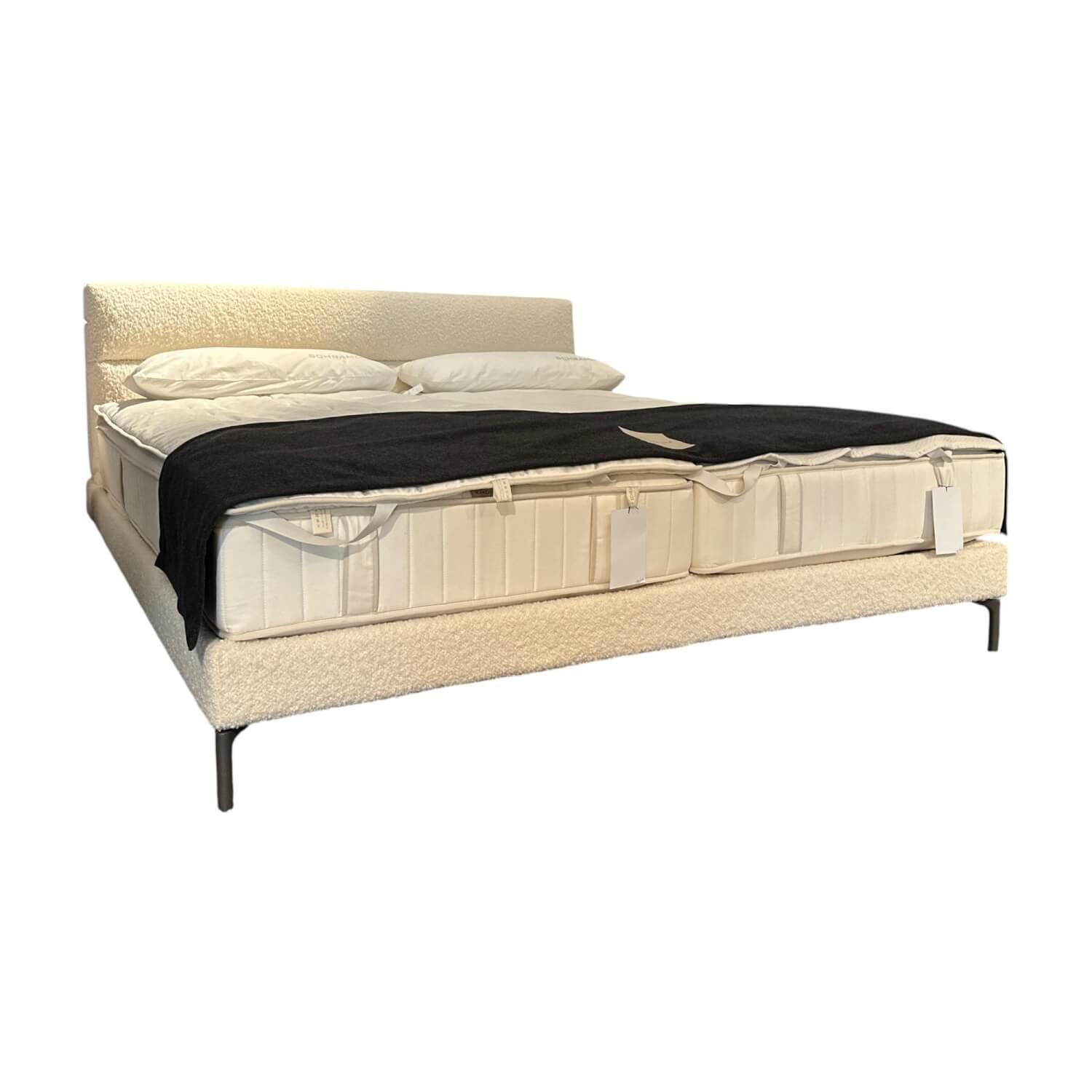 Schramm - Bett Cleo Origins Complete Stoff 4 Andy 2980 White Weiß Füße Metall Mit 2 Matratzen - 1