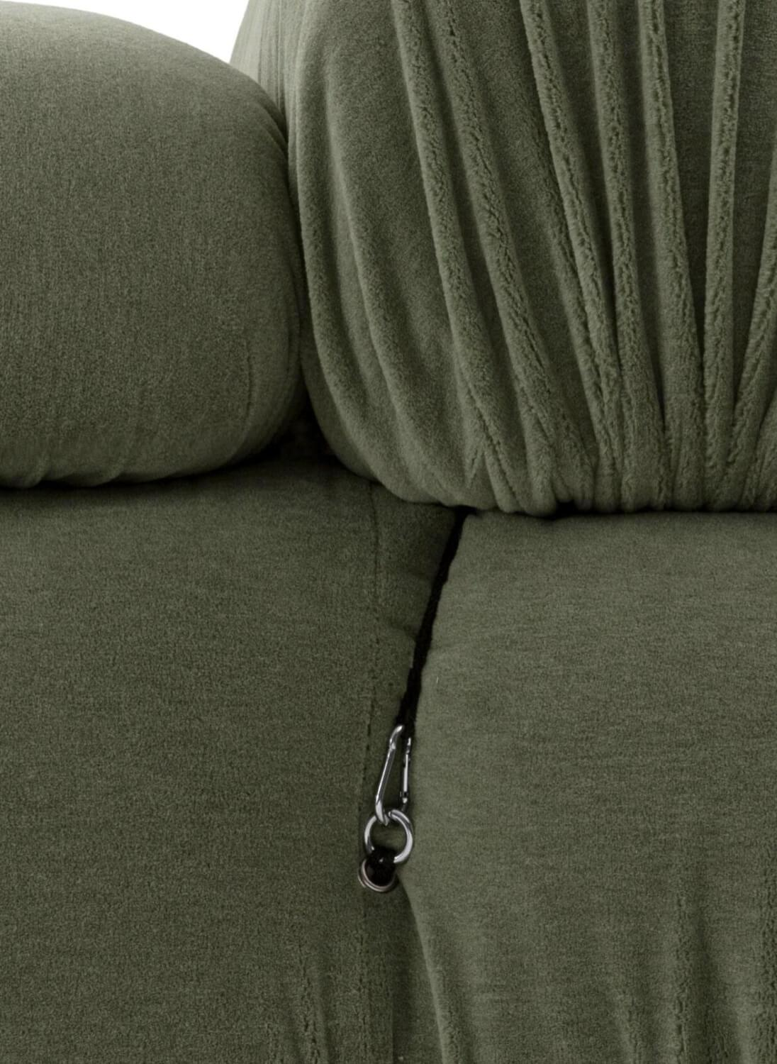 B&B Italia - Gerades Sofa Camaleonda Stoff Velours Licata Flechte Grün Untergestell MDF Füße Buche Natur - 6