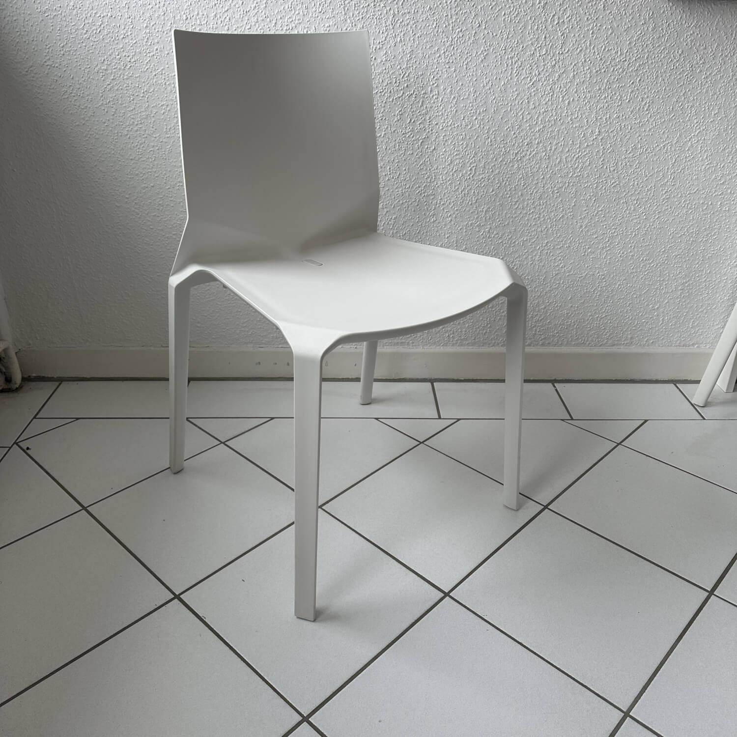 Kristalia - Essgruppe Be Easy Platte Fenix White Kos Beine Stahl Lackiert White Kos 0032 Mit 5 Stühlen Plana Sedia Weiss - 6