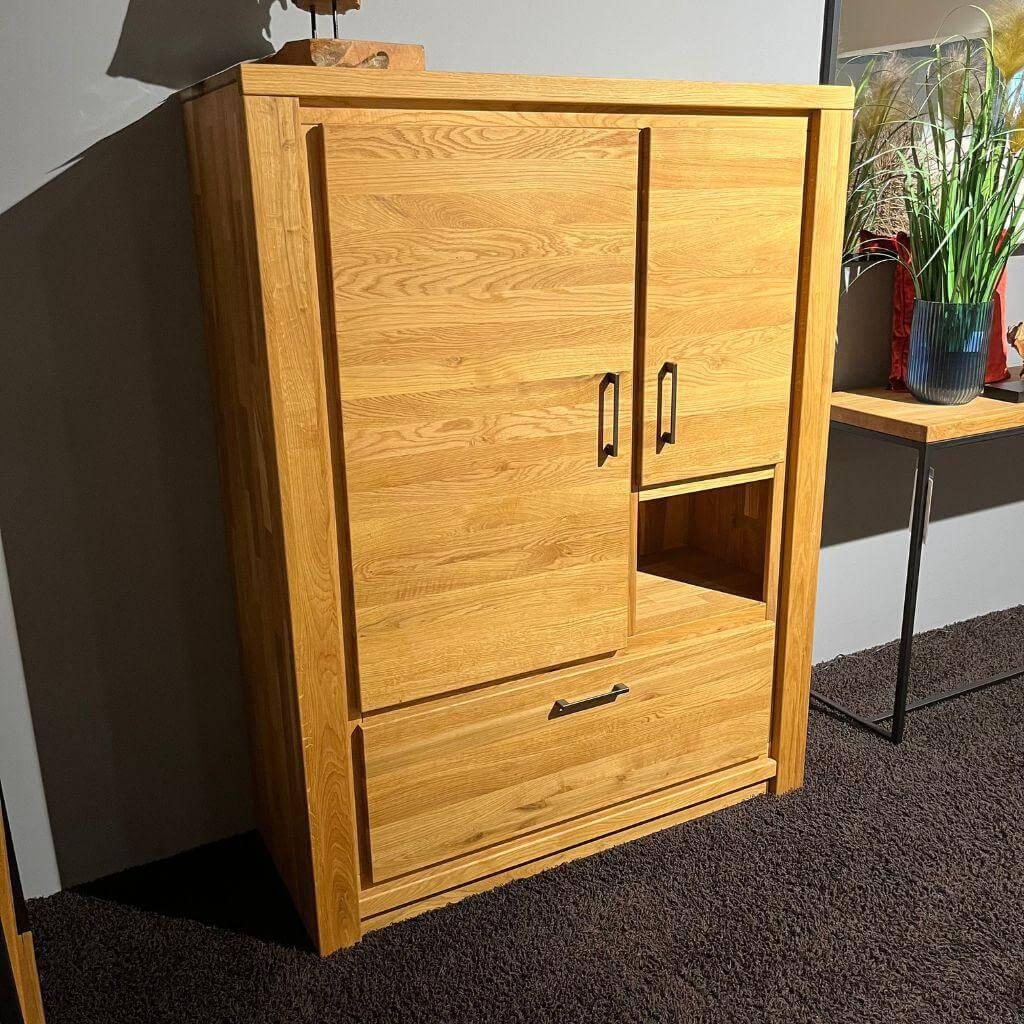 Natura - Highboard Farmingdale Oberfläche Natur Eiche Geölt Griffe Metall Schwarz - 7