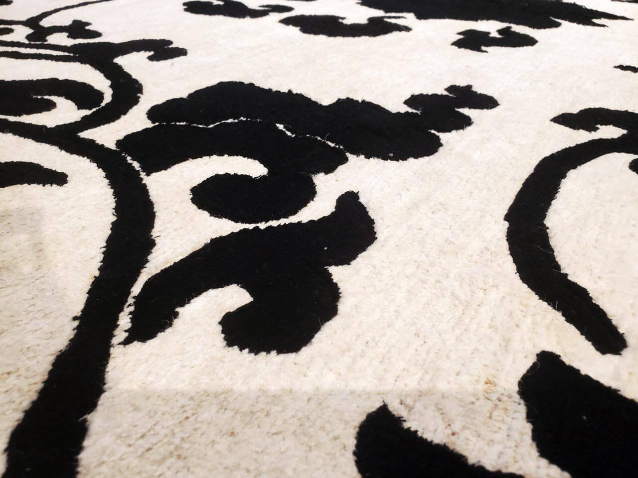 Teppich Carpetence Handgeknüpft Metok 1 Yin Yano 100 Beige Schwarz Mit Seide