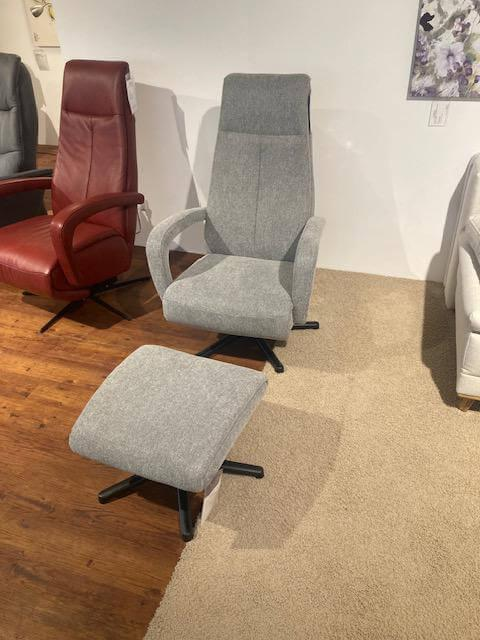 Activineo - Sessel Boss Stoff 2 Cats 167 Zinc Grau Gestell Metall Schwarz Inklusive Hocker - 9