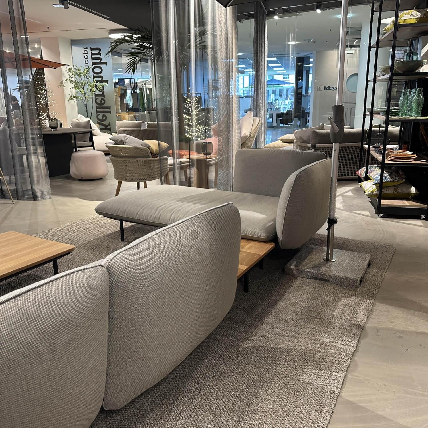 Tribù - Outdoor Lounge Senja Rustic Weave Linen Grau Gestell Aluminium Schwarz Inklusive Teakholz Zwischenablage Und Couchtisch - 8