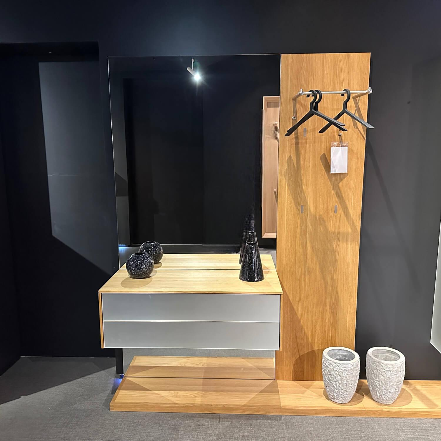 Team 7 - Garderobe Eiche Naturöl Und Glas Pearl Weiß Inklusive 4 Schuhfächer Aus Holz - 5