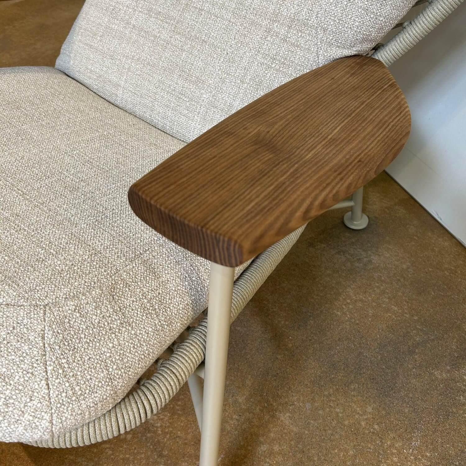 Walter Knoll - Sessel Shinzo Hybrid Outdoor Stoff Portofino Dune Beige Kordel Sand Gestell Metall Sand Beige Pulverbeschichtet Inklusive Hocker - 6
