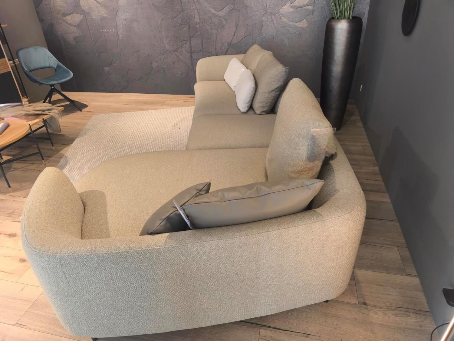 Rolf Benz - Sofa Kumo Stoff 24 550 Grau Beige Gussfuß Aluminium Glatt Matt Schwarz Pulverbeschichtet Inklusive Kissen - 2