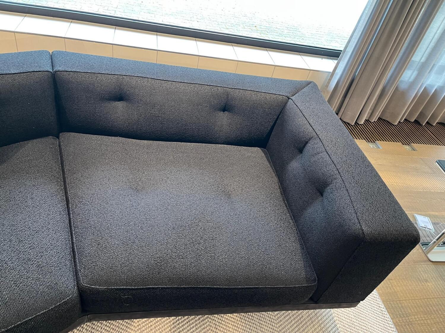 Minotti - Sofa Dylan Stoff Larry Col. 08 Nero Kat G Schwarz Gestell Metallkufen mit 2 zusätzlichen Kissen - 5