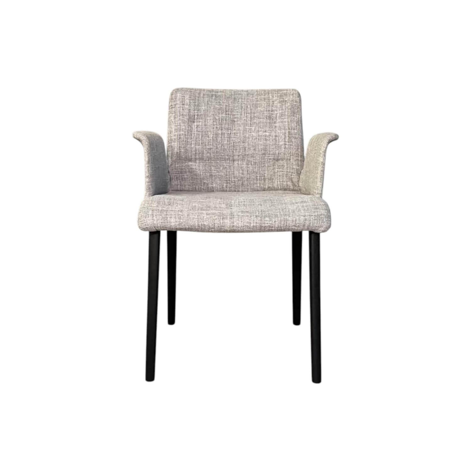 Walter Knoll - Stuhl Liz Wood 1321 Stoff Glint Ash Grau Gestell Eiche Schwarz Geflammt Geölt Inklusive Kunststoffgleiter - 1