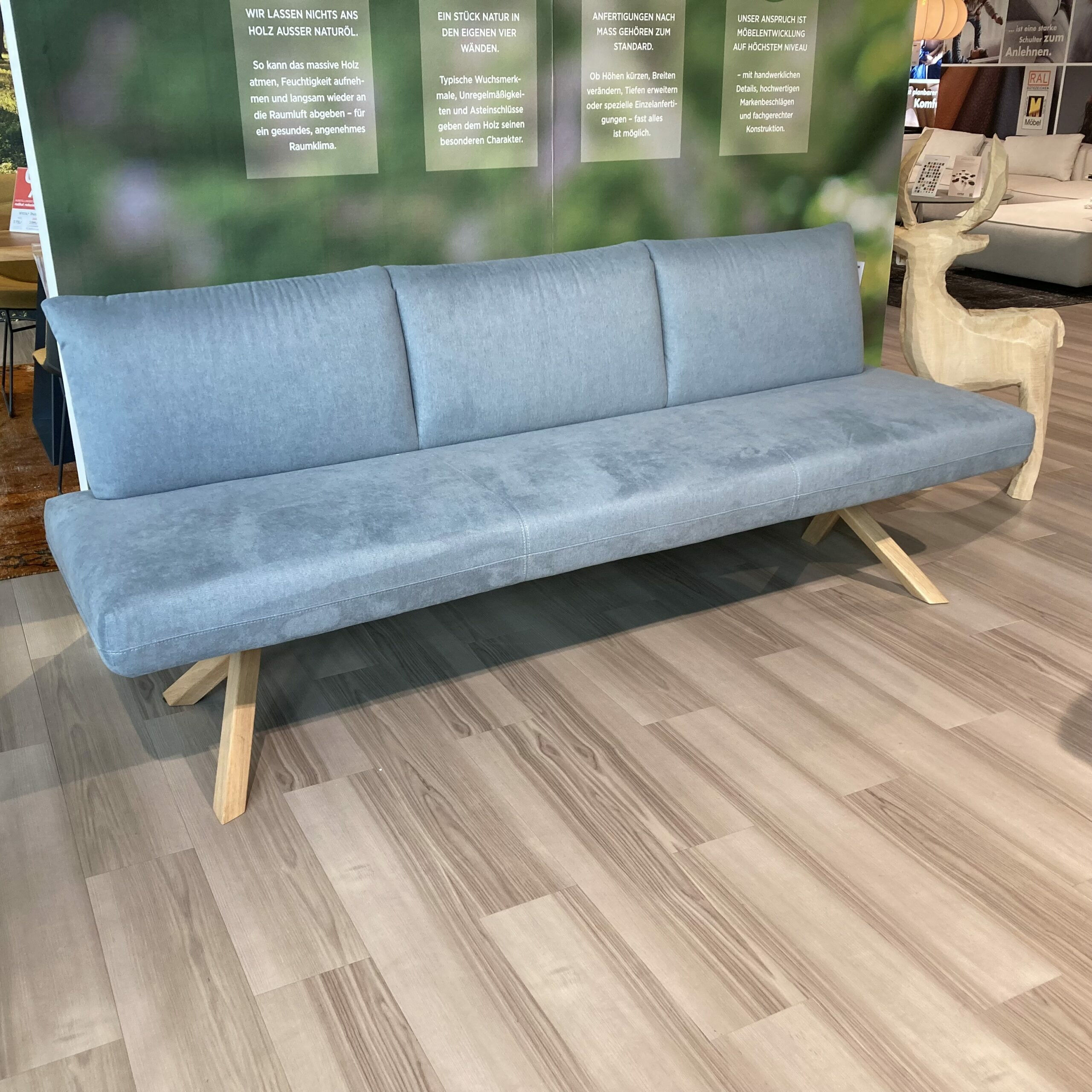 Wimmer - Sitzgruppe Waltropp Stoff Romeo Island Blau Grau Gestell Asteiche Bianco - 2