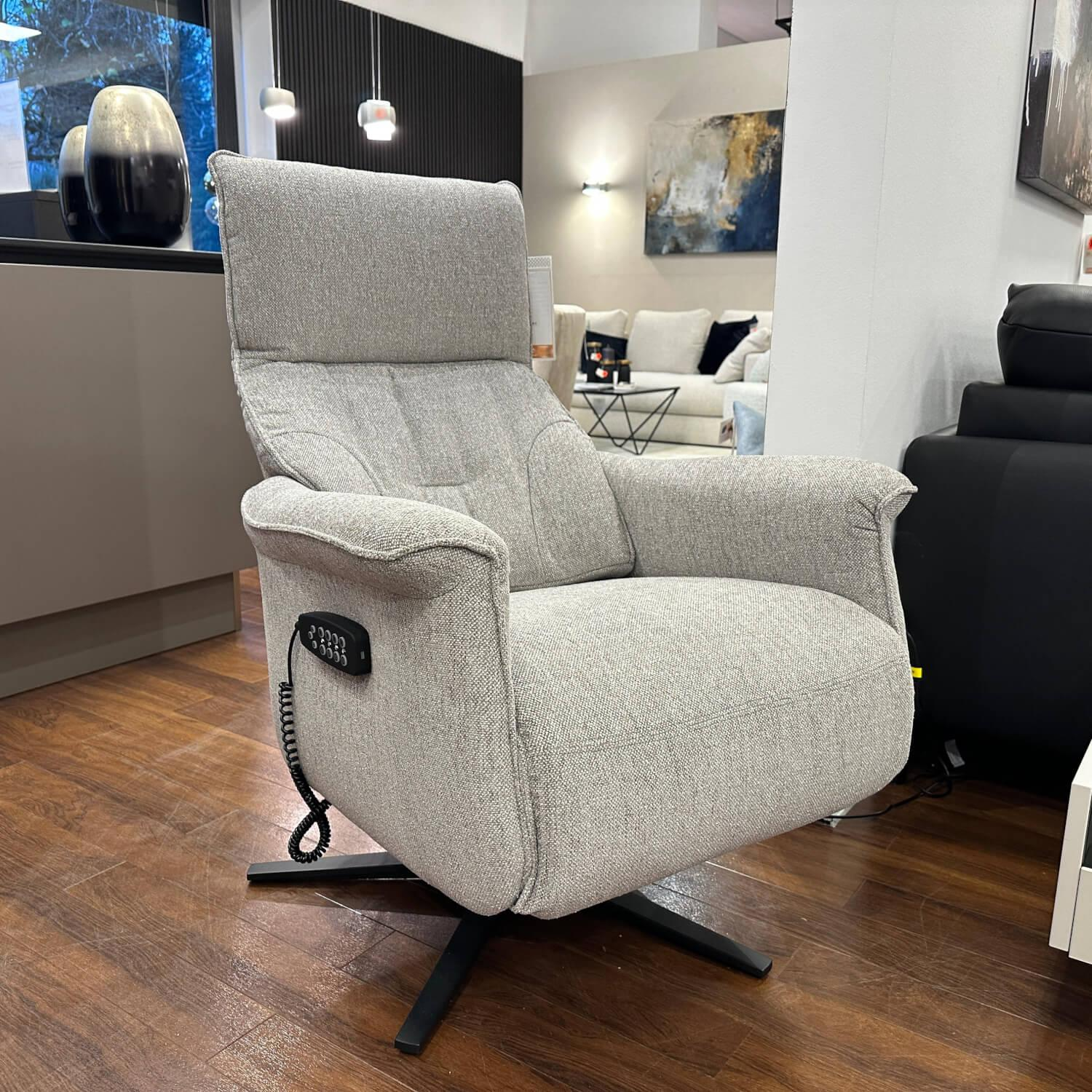 Rom - Sessel Melody 1C M Stoff Alvaro Grege Grau Gestell Stahl Mattschwarz Lackiert Mit Elektrischer Verstellung - 11