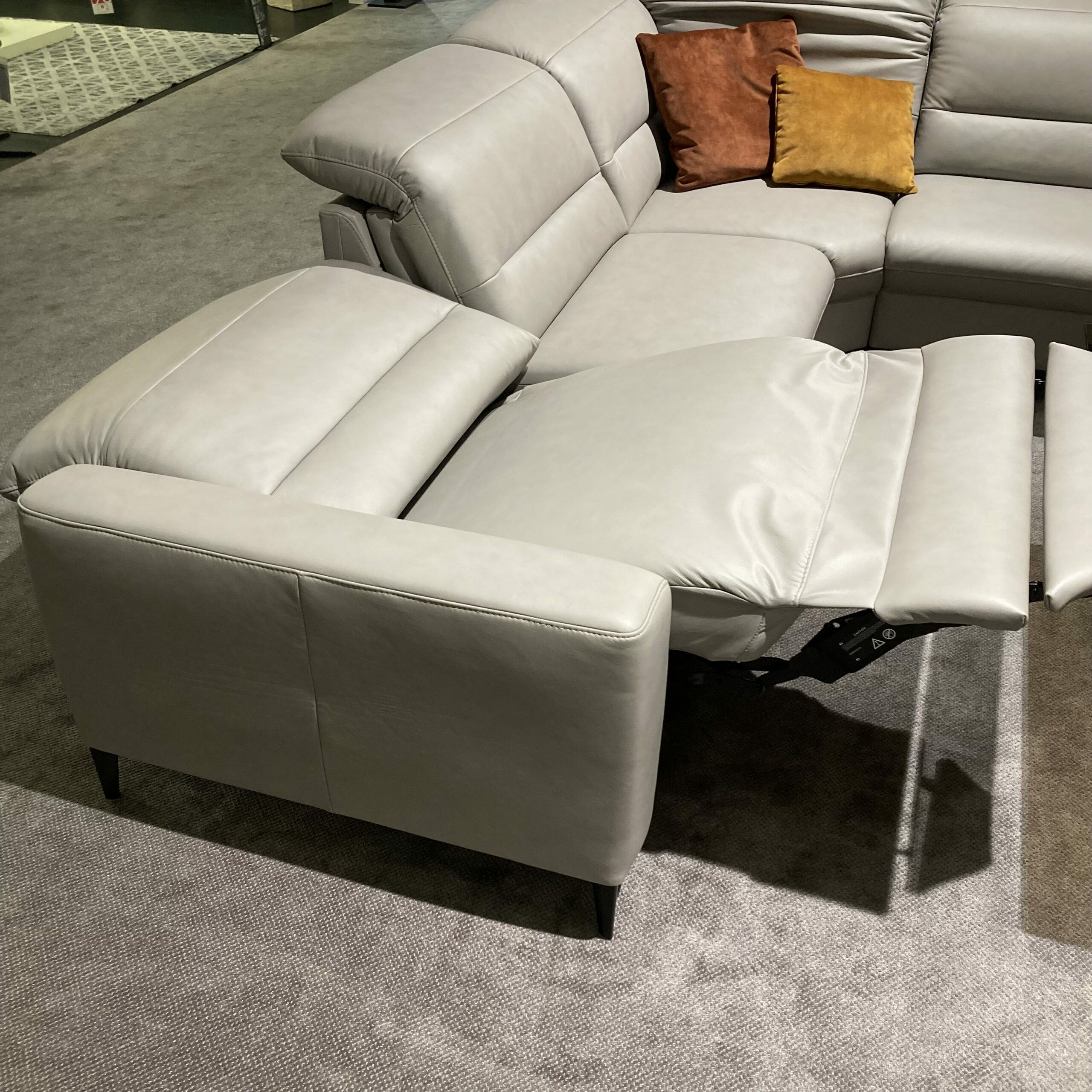Musterring - Ecksofa MR 1380 Leder Vivre Alu Grau Füße Schwarz mit Verstellfunktionen - 5