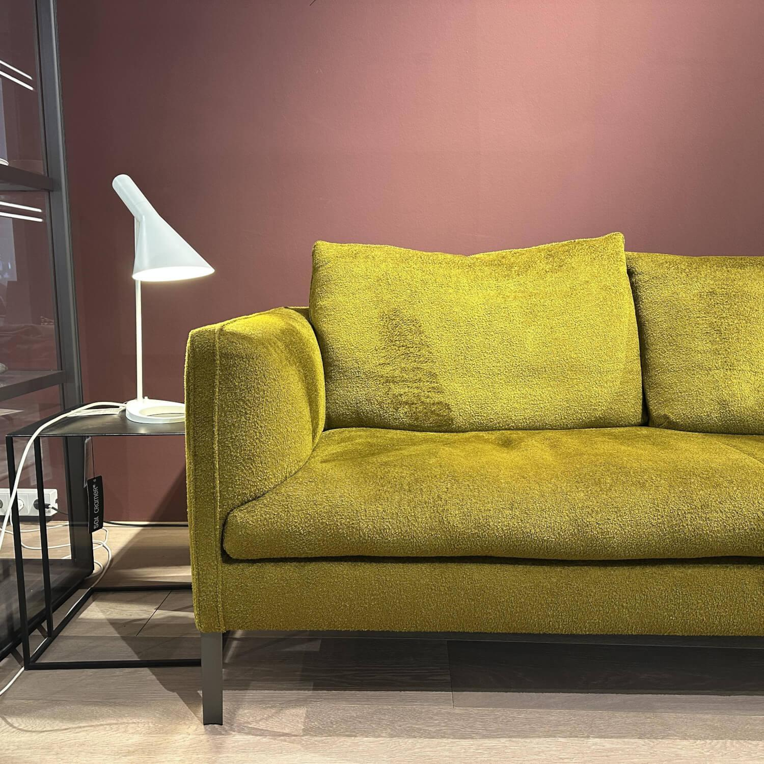 Molteni & C - Ecksofa Paul Stoff Wonder WG 445 Grün Gestell Metall Zinnfarbig - 4