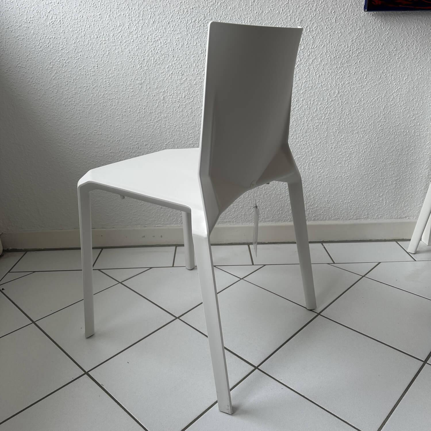 Kristalia - Essgruppe Be Easy Platte Fenix White Kos Beine Stahl Lackiert White Kos 0032 Mit 5 Stühlen Plana Sedia Weiss - 5