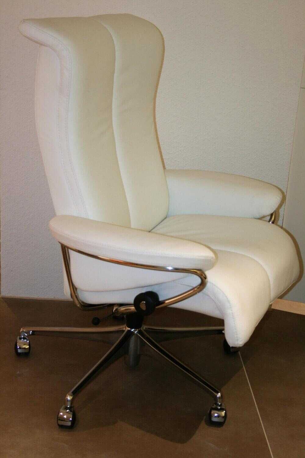 Stressless - Sessel Piano Blues Leder Weiß Home Office - 3