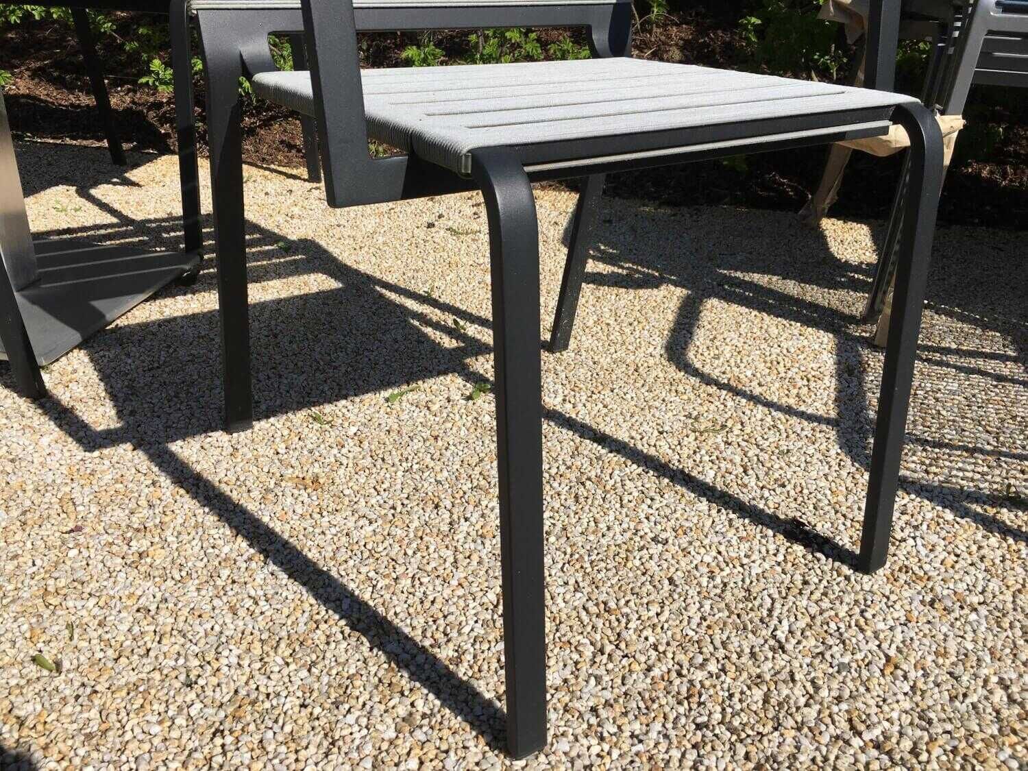 Kristalia - 4er-Set Stuhl Riemen Anthrazit Rest Aluminium Schwarz Lackiert - 8