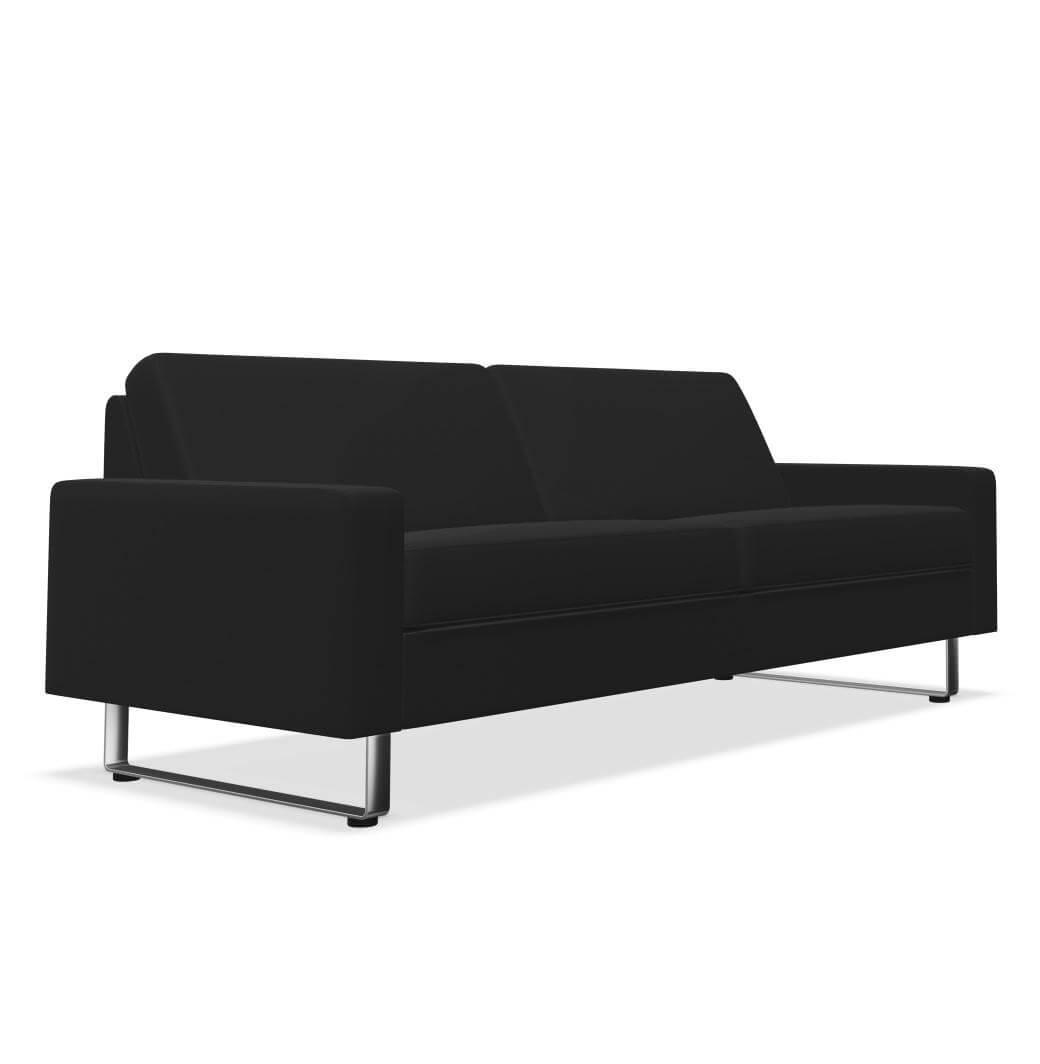 Sofa Conseta Leder 286 Schwarz Metallkufen Verchromt
