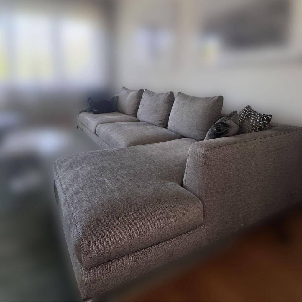 B&B Italia - Sofa Ray Stoff Elsa Graubraun/ Creme Grau Gestell Aluminium Nickel Bronzefarbig Lackiert (Second Life) - 2