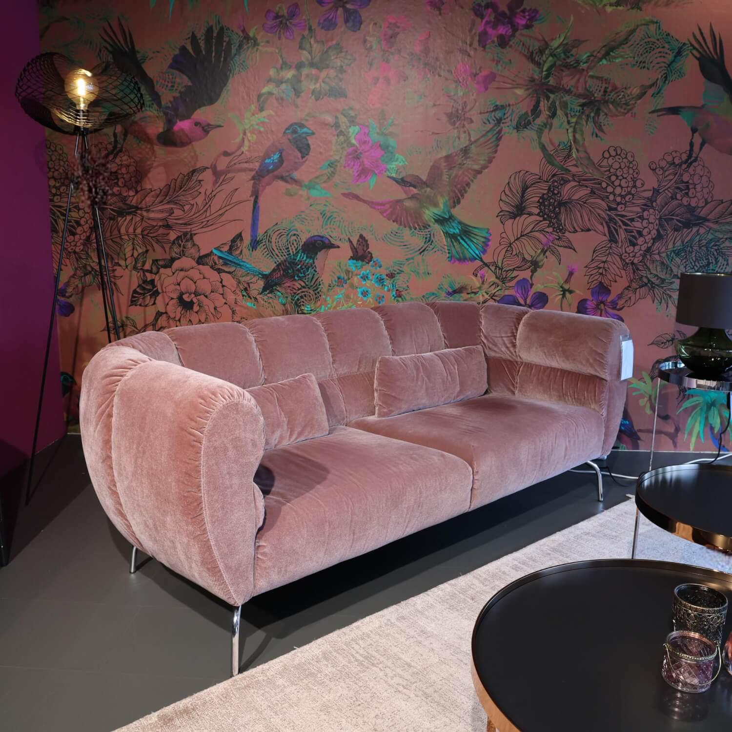 Brühl - Sofa Magnolia 73008 Stoff 4473 0052 Rosa Gestell Metall Verchromt Glänzend - 4