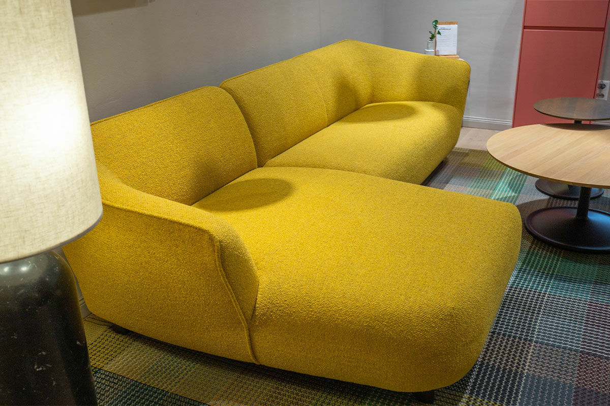 Pode - Ecksofa Turia Stoff Monza 27166/66 Gelb Füße Epoxy - 3