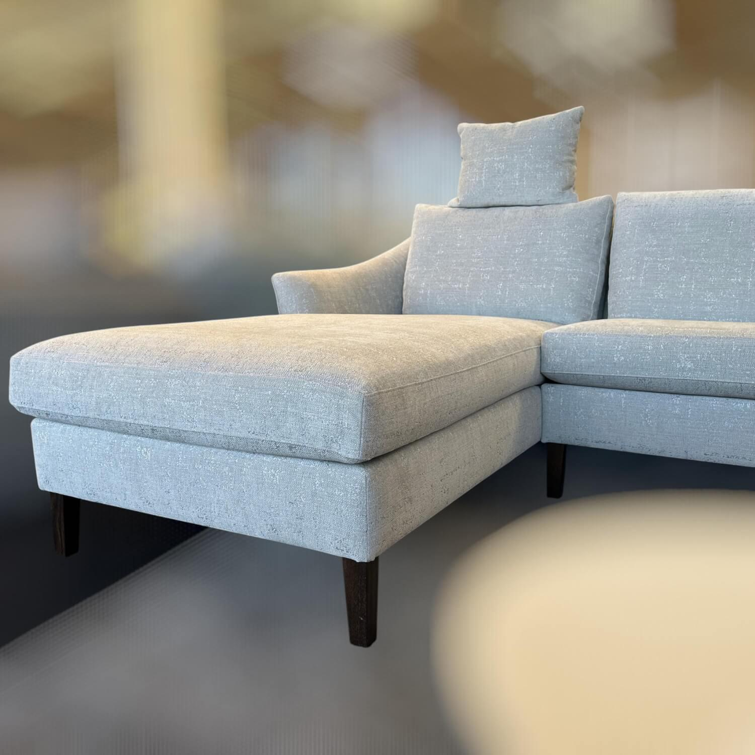 Bielefelder Werkstätten - Sofa Saloni Stoff Prato BW1728-181 Beige Füße Holz Braun - 6