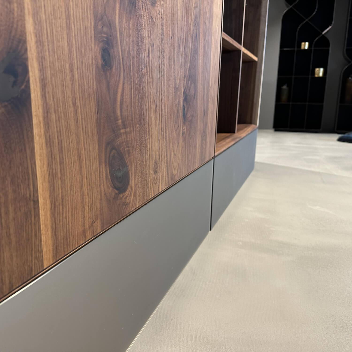 Team 7 - Anrichte Cubus Pure Nussbaum Naturöl Mit Farbglas Bronze Matt - 7