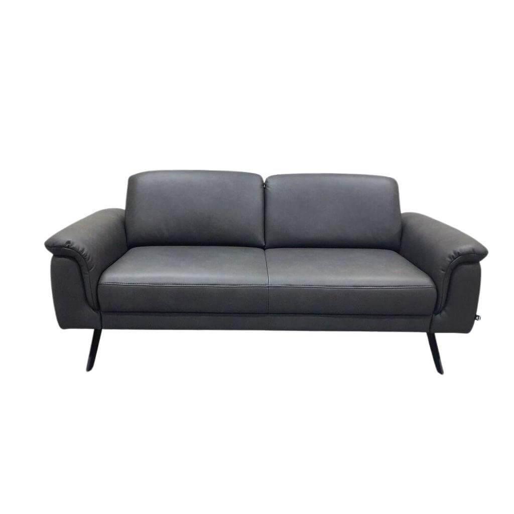 Hülsta - Sofa 8766 Leder Eleganza Vektor Schwarz Füße Metall Anthrazit Inkl. Kopfteilverstellung - 1